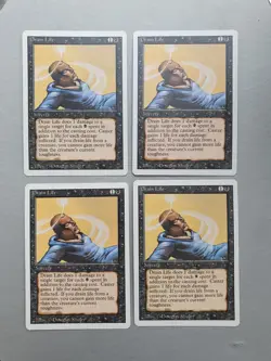 Drain Life x4 PLAYSET, MTG Revised Ed. (1994) Common Black Sorcery NM - Image 1