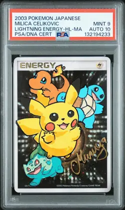 2003 POKEMON JPN MAGMA VS AQUA LIGHTNING ENERGY-HOLO PSA 9 AUTO 10 - Image 1
