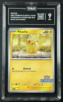PIKACHU TAG 9 2025 POKEMON SV BLACK STAR PROMO BSP SVP EN #214 ILLUSTRATION 683 - Image 1