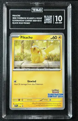 PIKACHU TAG 10 2025 POKEMON SV BLACK STAR PROMO BSP SVP EN #214 ILLUSTRATION 603 - Image 1