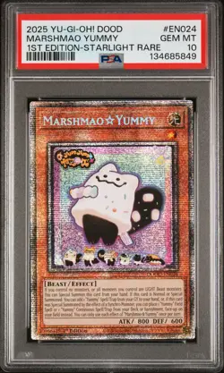 2025 YU-GI-OH! DOOD-DOOM OF DIMENSIONS #EN024 MARSHMAO YUMMY PSA 10 - Image 1