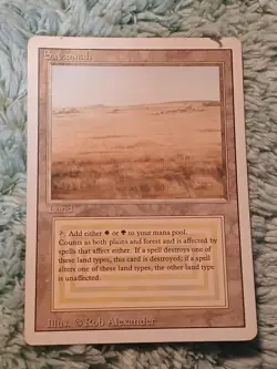 Magic the Gathering Rare Card - Dual Land - Savanah - Image 1
