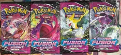 *EMPTY* POKEMON SWORD & SHIELD FUSION STRIKE BOOSTER PACKS FULL ART SET NO CARDS - Image 1