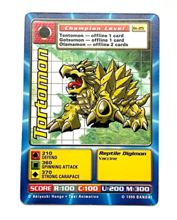 DIGIMON CARD TORTOMON St-25 1999 BANDAI - Image 1