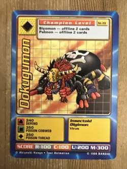 Dokugumon St-19 Digimon 1999 NonFoil Starter Deck Card MP - Image 1