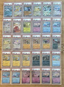 Lot of 32 Pokemon Pre EN-Prismatic Evolutions Cards - all graded PSA 9's and 8's - Image 1