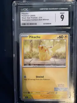 Pikachu Black Star Promo 214 CGC 9 Graded Pokemon Card - Image 2