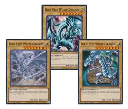 Yugioh - Blue-Eyes White Dragon x 3 - 1st Edition - Plus Free Holo Card - Image 1