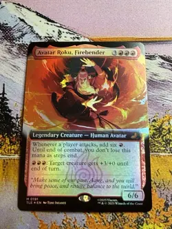 Avatar Roku, Firebender - Foil - Extended Art Avatar MTG - Image 1