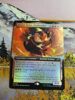 Avatar Roku, Firebender - Foil - Extended Art Avatar MTG - Image 4
