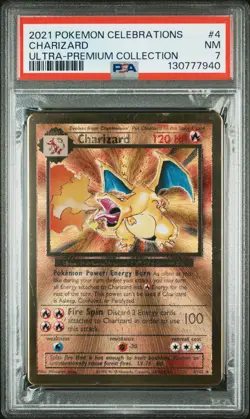 2021 POKEMON CELEBRATIONS ULTRA-PREMIUM COLL #4 CHARIZARD PSA 7 - Image 1