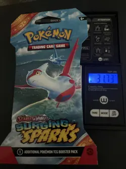 VERY HEAVY - 31.73g - Pokemon Surging Sparks Sleeved Booster Pack - SEALED! - Image 1