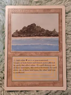 Magic the Gathering Rare Card - Dual Land - Tropical Island - Image 1