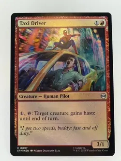 NM Foil Taxi Driver, MTG, Marvel's Spider-Man, Magic the Gathering, 97 - Image 1