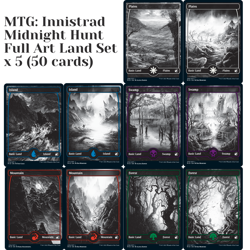 MTG: Innistrad - Midnight Hunt Full Art Land Set x 5 (50 cards) - Image 1
