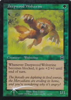 1x Foil - Deepwood Wolverine - Magic the Gathering MTG Mercadian Masques Foil - Image 1