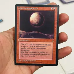BLOOD MOON (ITALIAN) - Magic MTG The Dark NM Luna Insanguinata - Image 1