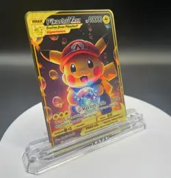 A PIECE OF POKEMON MARIO PIKACHU METAL COLLECTABLE CARDS 10000HP VMAX FunArt - Image 2