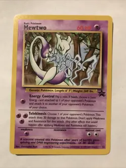 Pokemon Card Mewtwo Black Star Promo 12 Near Mint - Image 1