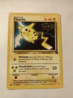 WOTC Black Star Pikachu Gold Lightning Bolt Stamp Movie Promo #4 Pokemon +Insert - Image 2