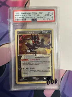 2021 Pokemon SWSH BSP Greninja Gold Star Celebrations ETB #144 PSA 10 GEM MINT - Image 1