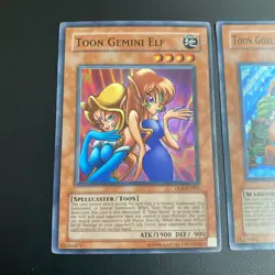 Yugioh - Toon Gemini Elf DL6-EN001 + Goblin DL7-EN001 SUPER LP/NM SET - Image 2