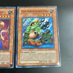 Yugioh - Toon Gemini Elf DL6-EN001 + Goblin DL7-EN001 SUPER LP/NM SET - Image 3