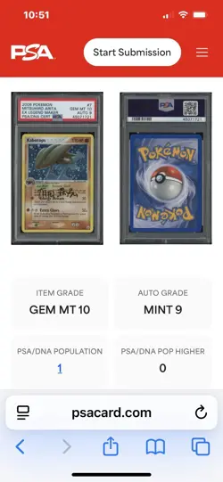 PSA 10 Gem Mint Legend Maker Kabutops Holo Signed Mitsuhiro Arita Pokemon Card - Image 3