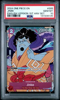 Jinbe PSA 10 Card One Piece ST10-005 English Version 1st Anniversary Set - Image 1