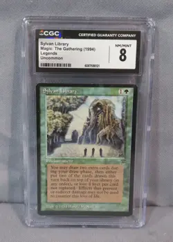 SYLVAN LIBRARY MTG 1994 Legends Uncommon Magic Gathering Card Grade CGC 8 NM/M - Image 1