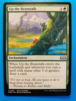 MTG 1x Up the Beanstalk # 195 Wilds of Eldraine Magic the Gathering Card x1 NM - Image 1