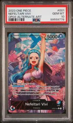 Nefeltari Vivi PSA 10 One Piece Card Game OP04-001 Alt Art - Image 1