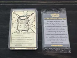 Special Edition 23K Gold Plated PIKACHU Trading Card Pokemon Burger King 1999 - Image 3