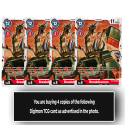 Breakdramon - BT1-026 U - Uncommon Digimon TCG Card Playset Red - Image 1