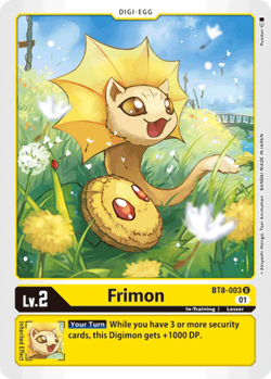 Frimon BT8-003 U Uncommon Yellow Digimion TCG Card Playset - Image 2