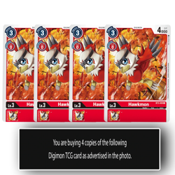 Hawkmon - BT3-009 C - Common Digimon TCG Card Playset Red - Image 1