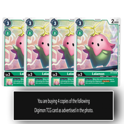 Lalamon - BT4-052 - Uncommon Digimon TCG Card Playset Green - Image 1
