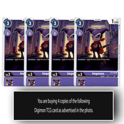 Impmon - BT2-068 C - Common Digimon TCG Card Playset Purple - Image 1