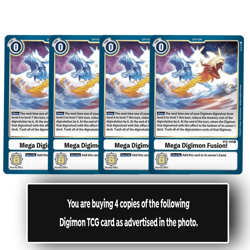 Mega Digimon Fusion! Rare BT5-109 R Digimon TCG Card Playset White - Image 1