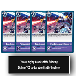 Pandemonium Flame BT8-107 U Uncommon Purple Digimion TCG Card Playset - Image 1