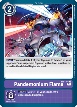 Pandemonium Flame BT8-107 U Uncommon Purple Digimion TCG Card Playset - Image 2