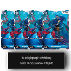 Neptunemon Uncommon BT5-030 U Digimon TCG Card Playset Blue - Image 1