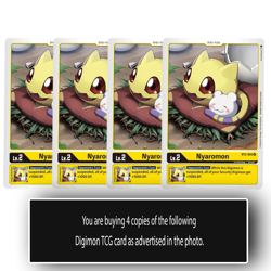 Nyaromon - BT2-003 U - Uncommon Digimon TCG Card Playset Yellow - Image 1
