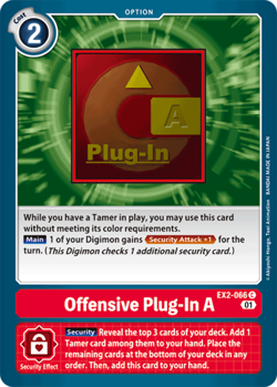Offensive Plug-In A EX2-066 C Common Red Digimion TCG Card Playset - Image 2
