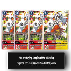 Silphymon BT8-015 R Rare Red/Yellow Digimion TCG Card Playset - Image 1