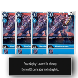WereGarurumon - BT1-040 U - Uncommon Digimon TCG Card Playset Blue - Image 1