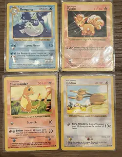 Base Set Shadowless Pokemon 4 Card Lot 1999 WOTC Vintage MP/HP - Image 1