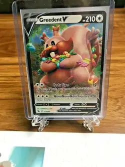 Greedent V 217/264 Fusion Strike Ultra Rare Full Art Pokemon Card EX/VG Read DES - Image 2