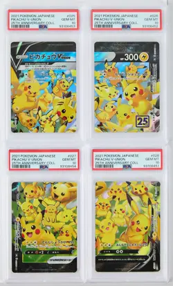 2021 Pokemon Japanese Pikachu V-Union 025/026/027/028 25th 4-Card Set PSA 10!! - Image 1