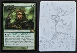 SKETCHED MtG Magic Matthew Stewart _ M12 Artist Proof _ SKINSHIFTER _ VHTF 1/50! - Image 1